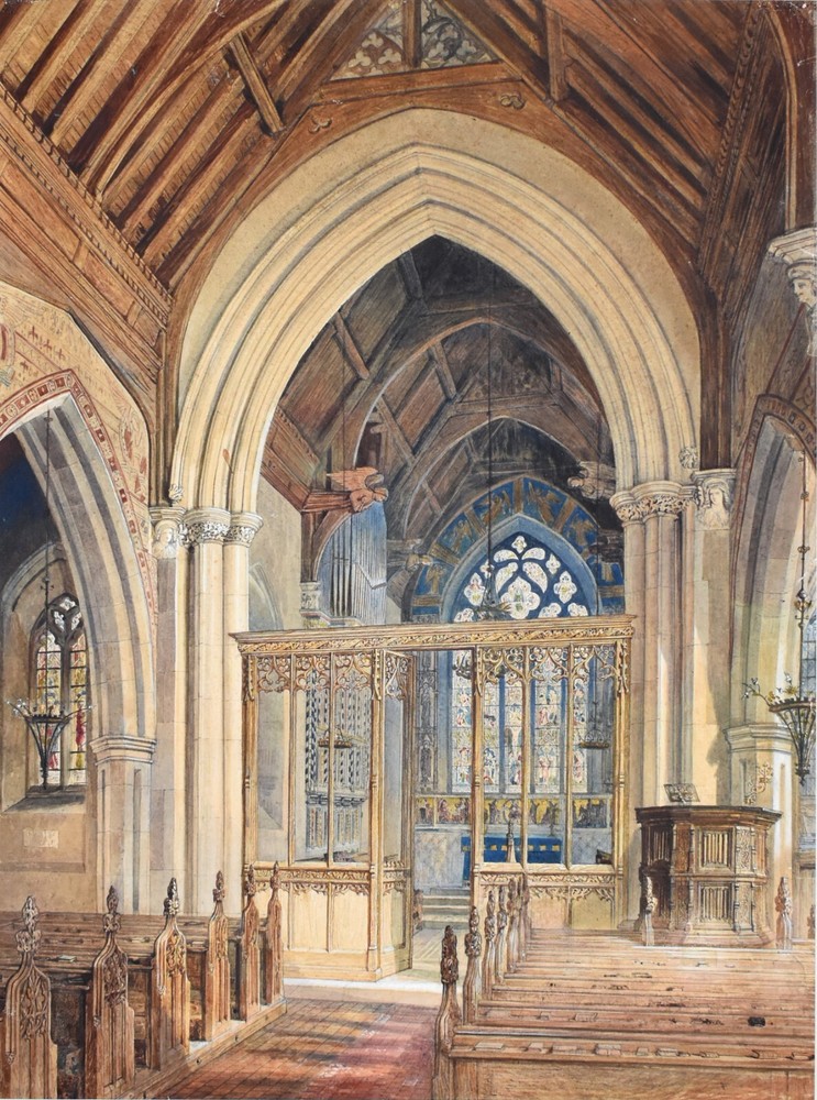 Stunning Beautiful Detailed 19th Century Church Interior St. Mary’s Beddington