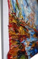 ORIGINAL█OIL PAINTING█IMPRESSIONIST ART█NATURE LANDSCAPE ABSTRACT DECO█POP OCEAN
