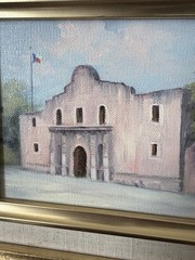 Louise Kelley Trenton Original Oil Painting The Alamo San Antonio Texas Vintage