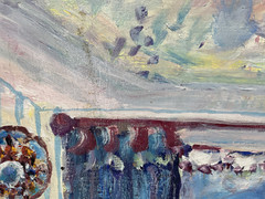 Renée HALPERN (1914-? ) School of Paris – Golden Gate Bridge Oil on Canvas
