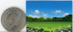 ORIGINAL 1×1.5 Acrylic Dollhouse Painting English Countryside Landscape HYMES