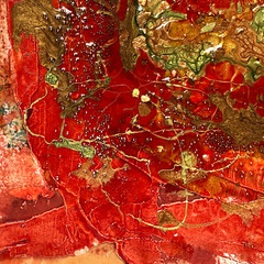 Magma Flow – Original Artwork Signed Mixed Media Abstract Painting 10.5×15 Inch
