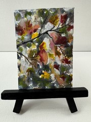 ACEO Original Abstract Fall Painting 2.5 x 3.5 Itty Bitty Art