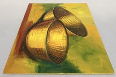 Signed Original Ana Hasbun Vergara Still Life Painting Woven Baskets Art