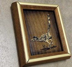 Texas Artist Jack White Signed Echruseos Gold Leaf 1970s Vintage Roadrunner Art