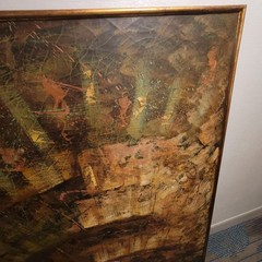Very Large Original Vintage Mid Century Abstract Painting, E. Costello, 1960’s