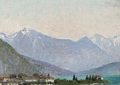 Realist Menaggio, Lake Como by A R Brewster 1870-1952, listed NY