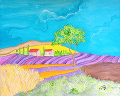 Toscana Countryside Original Acrylic Painting Canvas Signed PVytautas 20×16