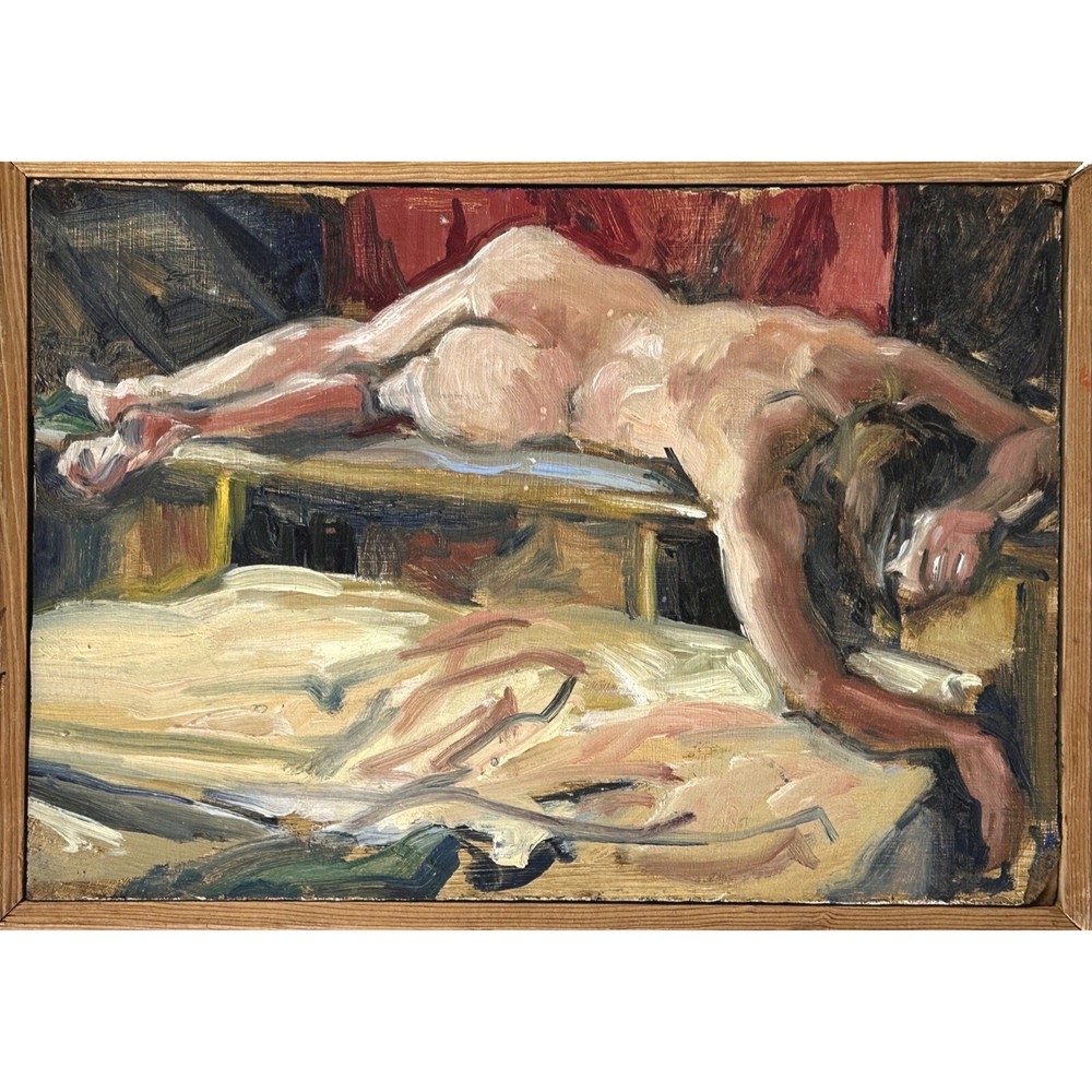 Vintage Expressionist Nude Portrait Of Woman by William Wendt, Stamped (OOB)