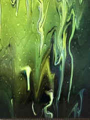 Acrylic Paint Pour Painting, Original on Canvas 10 X 8 Inches Very Dimensional