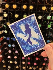 aceo original painting, mermaid, acrylic, 2.5 x 3.5, keris creations, series
