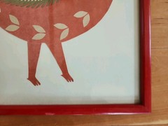 Original Antique American Folk Art Pennsylvania DUTCH BIRD COLLAGE PAINTING