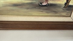 Vintage 1960s Spanish Matador Bullfighter Oil Painting Signed C.G. Framed MCM