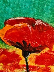 Poppies Original oil painting Red poppies Palette knife with textured paste