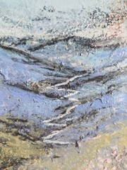6 inch x 4 inch – Mountain Scene – Mixed Media Mini Painting by A. Avila