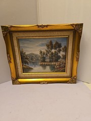 Vintage P. Wilson Oil Painting On Board Framed