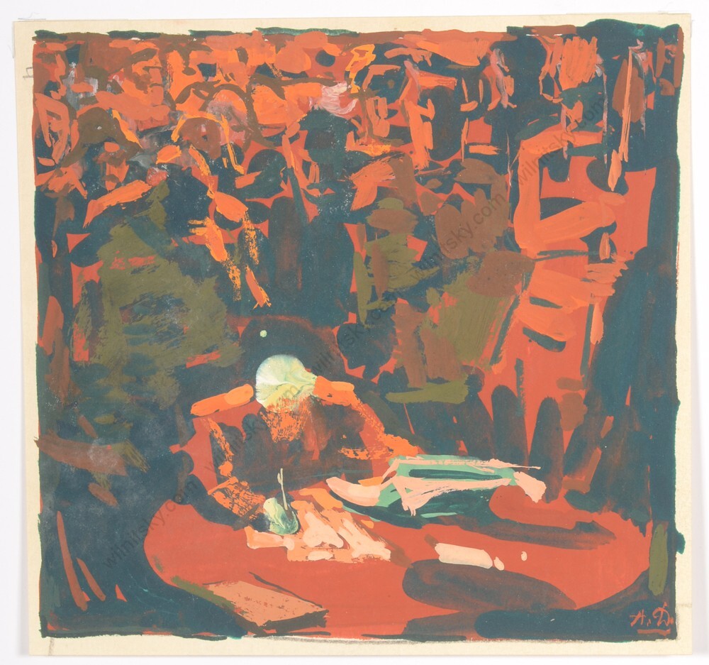 Anatoli Dovzhenko (1932-1991) „Lenin in Smolny (October 1917)“, 5 temperas (1)