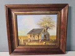 Phillip Cantrell Signed Barn Oil Painting 10″ x 8″, Framed 14.5” x 12.5”