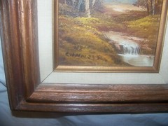 C. Inness(1874-1932)Artist CA Original Acrylic on Board Stream with Trees Signed