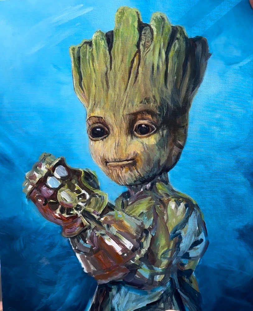 I Am Groot, Guardians of the Galaxy, Marvel, Painting, Acrylic , Comic book