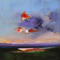UKRAINE LANDSCAPE Oil painting contemporary 8×8 UKRAINE