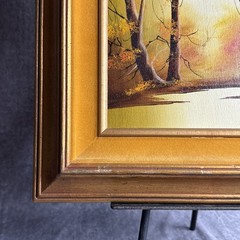 Albert LeGrand „Autumn In the Woods“ Scene Oil on Canvas Painting Signed