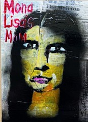 Modern Colorful Pop Art LADY PORTRAIT PAINTING 15 x 21 Original SWARTZMILLER DNA
