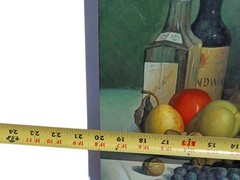 Reproduction Oil Painting A Tazza of Peaches, Fruit in a Bowl and Bottles on…