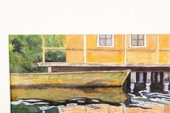 Watercolor on Paper „Panama Reflections“ by Anna Lohse Solid Wood Custom Frame