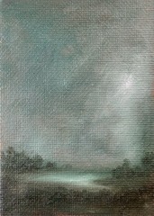 ACEO Original Oil Painting Landscape ATC Art Card Nature Abstract by Emmer Plaxe