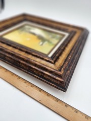 J Fenton Framed Oil Painting Children Flowers & Seagulls on Beach Signed