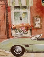 Kathryn White Italian Street View Giclee Painting On Canvas 20”x16”