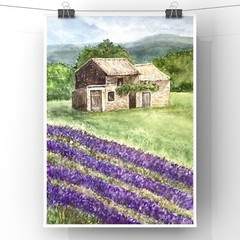 Original brand new watercolor ” Lavender” $55 Home decor art gift