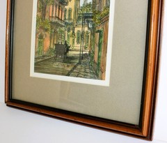 James JIM McCaffery WATERCOLOR INK SIGNED DATED 1983 New Orleans French Quarter