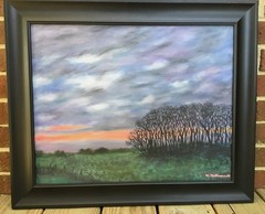 NIGHT ROAD TO YORK – 16X20 inch framed oil landscape painting by K. McDermott