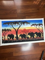 AUTHENTIC African Elephant Painting (NOT a Print or a Copy) African Art UNFRAMED