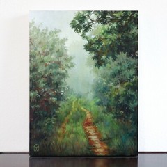 Landscape Painting Wood Original Art 18″x24″ Botanical tree Oil Painting Artwork