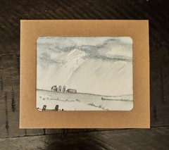 ACEO “Farmland Forever” Watercolor By DBossert Farming Country Landscape