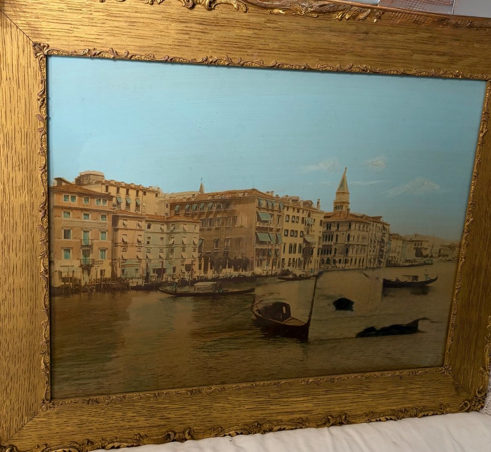 Antique Grand Canal Venetian Venice Scene Oil Painting Masterpiece signed