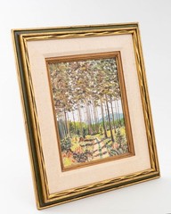 Signed Eugene Schmidt Impressionist Landscape Oil Painting Framed 20″ x 22.75″
