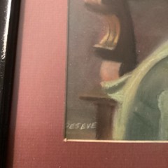 Vintage Pastel Painting Portrait 1930s