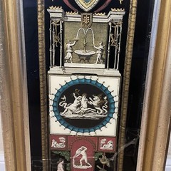 Pair of Neoclassical Reverse Paintings on Glass with Many Intricate Paintings