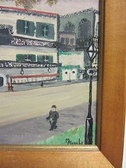 Folk art VINTAGE New Orleans cityscape landscape original PAINTING small