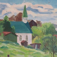 1936 California Landscape Mokelumne Hill Gold Rush Town Oscar Galgiani Stockton