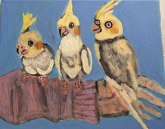 Original 8″x10″ birds acrylic painting on stretched canvas