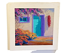 MIKKI SENKARIK “Ristra Shadows” Original Oil Painting Southwest Adobe Chili Rist