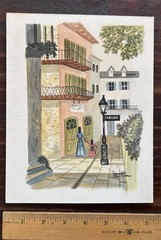 Vtg 1980 Pirate’s Alley New Orleans Original Watercolor; 7×9” Signed “Reynolds”
