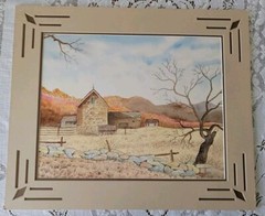 1982 Wade Rawls Pen Ink Watercolor Original Painting Homestead Stone Barn