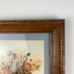 VTG Hand Painted Florals Muted Watercolors Signed Cottage Country Decor Flowers