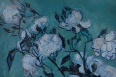 FRAMED VINCENT VAN GOGH VTG 1960’S COLOR PRINT OF „PINK ROSES IN A VASE (1890)“